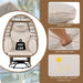 Outdoor Swivel Chair with Cushions, Rattan Egg Patio Chair with Rocking Function for Balcony, Poolside and Garden - Sweatfully