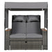 2-Piece Outdoor Rattan Daybed with Bench Lounge Roof Set and Cushions for Poolside, Backyard and Garden - Sweatfully