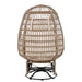 Outdoor Swivel Chair with Cushions, Rattan Egg Patio Chair with Rocking Function for Balcony, Poolside and Garden - Sweatfully