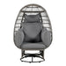 Outdoor Swivel Chair with Cushions, Rattan Egg Patio Chair with Rocking Function for Balcony, Poolside and Garden - Sweatfully