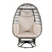 Outdoor Swivel Chair with Cushions, Rattan Egg Patio Chair with Rocking Function for Balcony, Poolside and Garden - Sweatfully