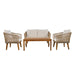 4 Pieces Outdoor Furniture Set with Loveseat, Patio Rope Conversation Set with Cushions for Backyard, Poolside, Garden - Sweatfully