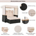 2-Piece Outdoor Rattan Daybed with Bench Lounge Roof Set and Cushions for Poolside, Backyard and Garden - Sweatfully