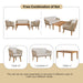 4 Pieces Outdoor Furniture Set with Loveseat, Patio Rope Conversation Set with Cushions for Backyard, Poolside, Garden - Sweatfully