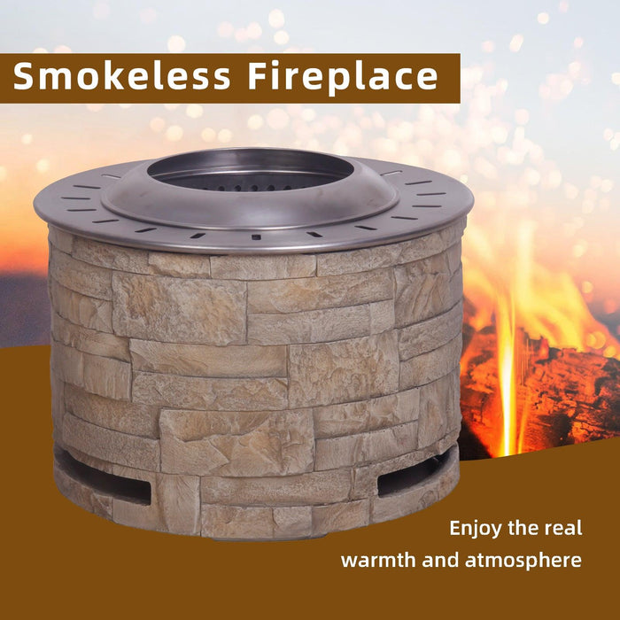 Smokeless Firepit with Wood Pellet/Twig/Wood as The Fuel for Garden & Outdoor - Sweatfully