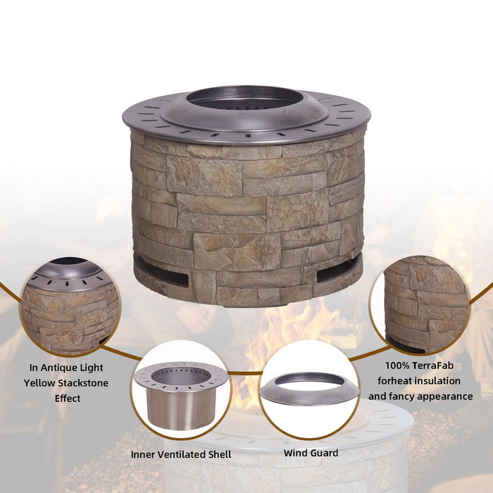 Smokeless Firepit with Wood Pellet/Twig/Wood as The Fuel for Garden & Outdoor - Sweatfully