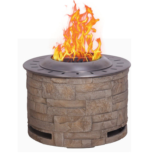 Smokeless Firepit with Wood Pellet/Twig/Wood as The Fuel for Garden & Outdoor - Sweatfully