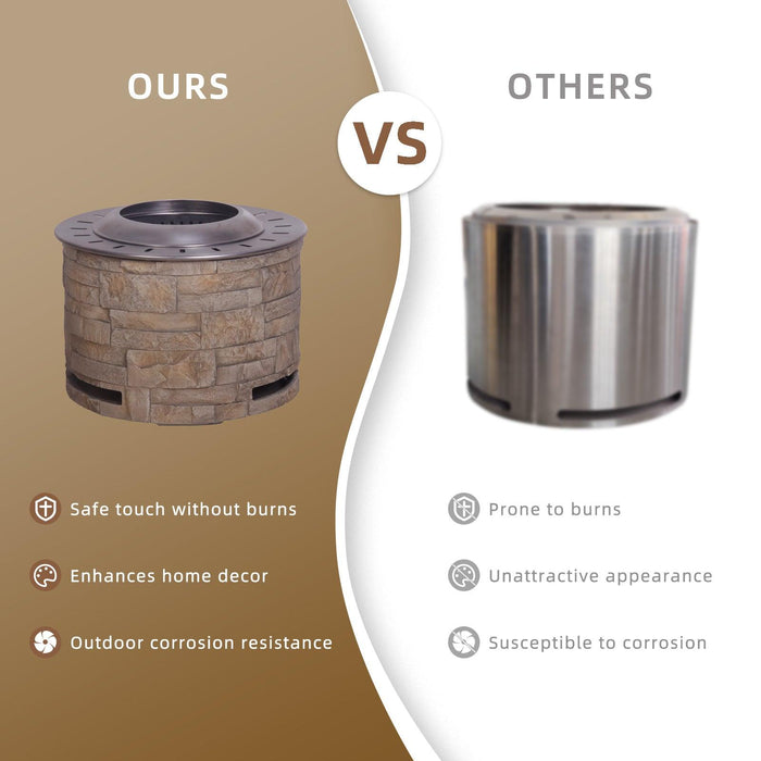 Smokeless Firepit with Wood Pellet/Twig/Wood as The Fuel for Garden & Outdoor - Sweatfully