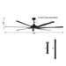 84 Inch 100 Inch Silent Storm Extra Large Ceiling Fan with Remote Control - Sweatfully