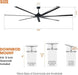 84 Inch 100 Inch Silent Storm Extra Large Ceiling Fan with Remote Control - Sweatfully