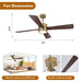 52 Inch Bucholz Industrial Dimmable RGB LED Ceiling Fan with Remote and APP Control - Sweatfully