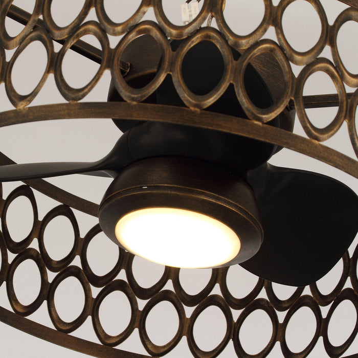 21" Kanpur Farmhouse Flush Mount Reversible Ceiling Fan with LED Lighting and Remote Control - Sweatfully