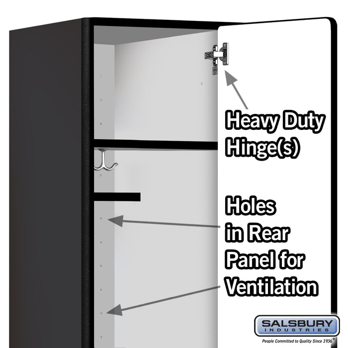 Salsbury 15" Wide Single Tier Designer Wood Locker - 1 Wide - 6 Feet High - 21 Inches Deep - Black - Hasps - Sweatfully
