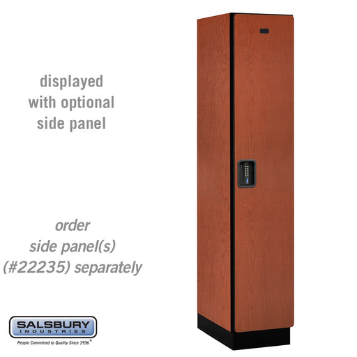 Salsbury 15" Wide Single Tier Designer Wood Locker - 1 Wide - 6 Feet High - 21 Inches Deep - Cherry - Black Electronic Locks - Sweatfully