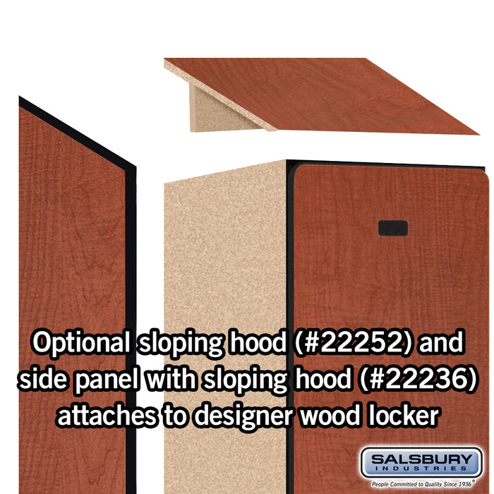 Salsbury 15" Wide Single Tier Designer Wood Locker - 1 Wide - 6 Feet High - 21 Inches Deep - Cherry - Hasps - Sweatfully