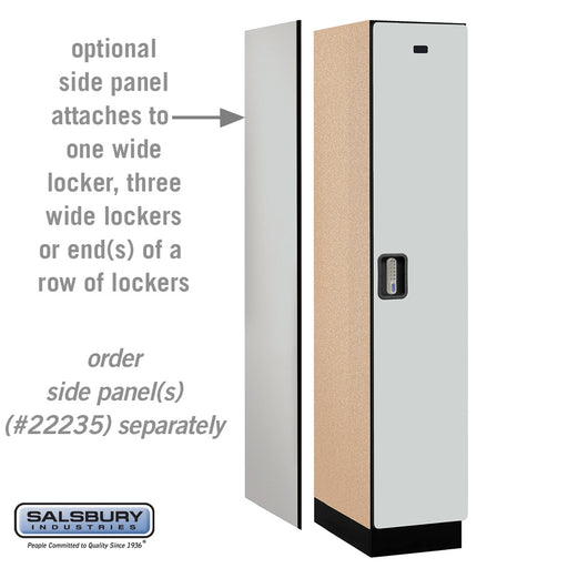 Salsbury 15" Wide Single Tier Designer Wood Locker - 1 Wide - 6 Feet High - 21 Inches Deep - Gray - Silver Electronic Locks - Sweatfully