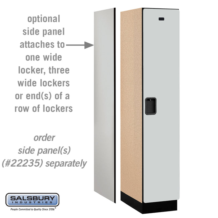 Salsbury 15" Wide Single Tier Designer Wood Locker - 1 Wide - 6 Feet High - 21 Inches Deep - Gray - Hasps - Sweatfully