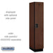 Salsbury 15" Wide Single Tier Designer Wood Locker - 1 Wide - 6 Feet High - 21 Inches Deep - Mahogany - Hasps - Sweatfully
