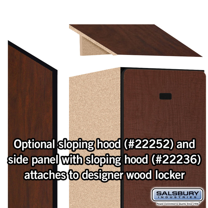Salsbury 15" Wide Single Tier Designer Wood Locker - 1 Wide - 6 Feet High - 21 Inches Deep - Mahogany - Hasps - Sweatfully