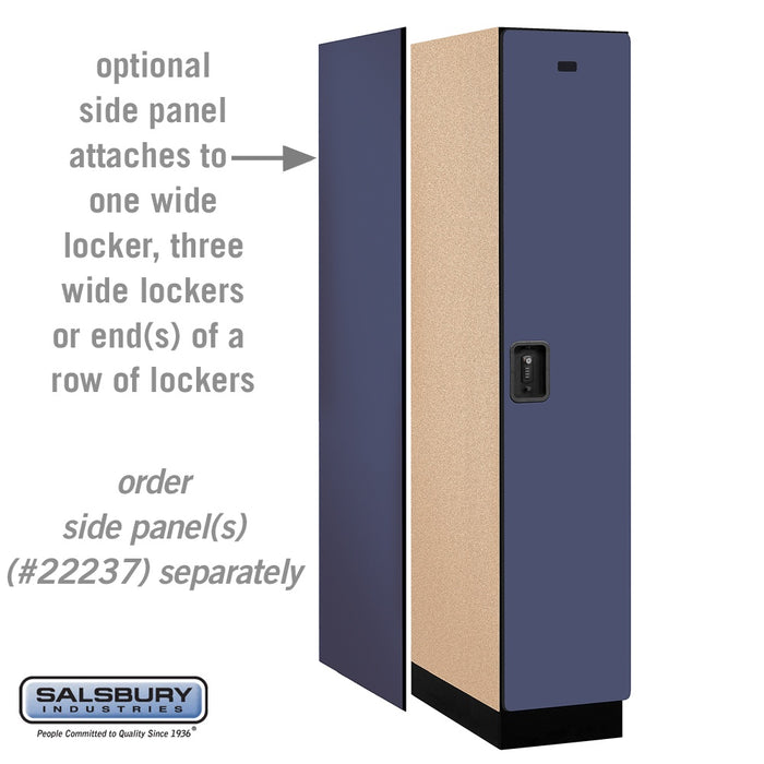 Salsbury 15" Wide Single Tier Designer Wood Locker - 1 Wide - 6 Feet High - 24 Inches Deep - Blue - Black Resettable Combination Locks - Sweatfully