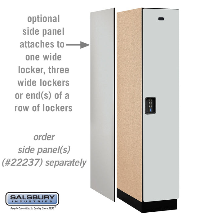 Salsbury 15" Wide Single Tier Designer Wood Locker - 1 Wide - 6 Feet High - 24 Inches Deep - Gray - Black Electronic Locks - Sweatfully