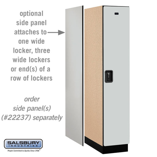Salsbury 15" Wide Single Tier Designer Wood Locker - 1 Wide - 6 Feet High - 24 Inches Deep - Gray - Black Resettable Combination Locks - Sweatfully
