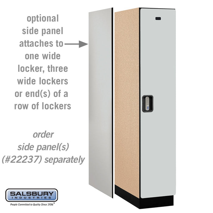 Salsbury 15" Wide Single Tier Designer Wood Locker - 1 Wide - 6 Feet High - 24 Inches Deep - Gray - Silver Electronic Locks - Sweatfully