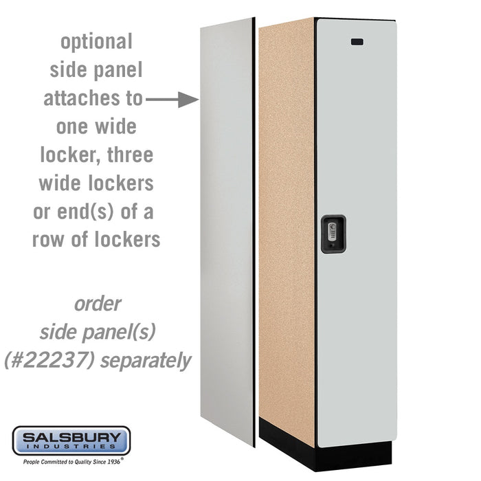 Salsbury 15" Wide Single Tier Designer Wood Locker - 1 Wide - 6 Feet High - 24 Inches Deep - Gray - Silver Resettable Combination Locks - Sweatfully