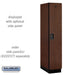 Salsbury 15" Wide Single Tier Designer Wood Locker - 1 Wide - 6 Feet High - 24 Inches Deep - Mahogany - Black Electronic Locks - Sweatfully