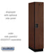 Salsbury 15" Wide Single Tier Designer Wood Locker - 1 Wide - 6 Feet High - 24 Inches Deep - Mahogany - Hasps - Sweatfully