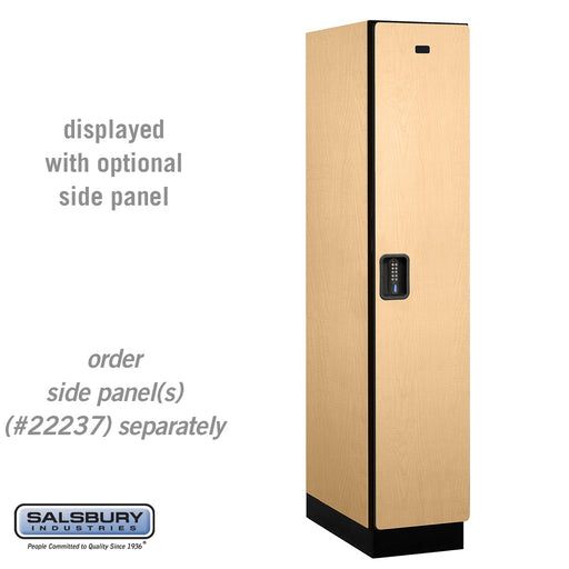 Salsbury 15" Wide Single Tier Designer Wood Locker - 1 Wide - 6 Feet High - 24 Inches Deep - Maple - Black Electronic Locks - Sweatfully