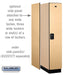 Salsbury 15" Wide Single Tier Designer Wood Locker - 1 Wide - 6 Feet High - 24 Inches Deep - Maple - Black Resettable Combination Locks - Sweatfully