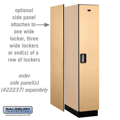 Salsbury 15" Wide Single Tier Designer Wood Locker - 1 Wide - 6 Feet High - 24 Inches Deep - Maple - Silver Electronic Locks - Sweatfully