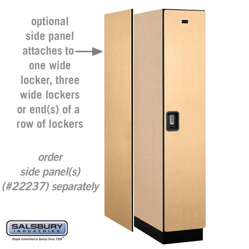 Salsbury 15" Wide Single Tier Designer Wood Locker - 1 Wide - 6 Feet High - 24 Inches Deep - Maple - Silver Resettable Combination Locks - Sweatfully