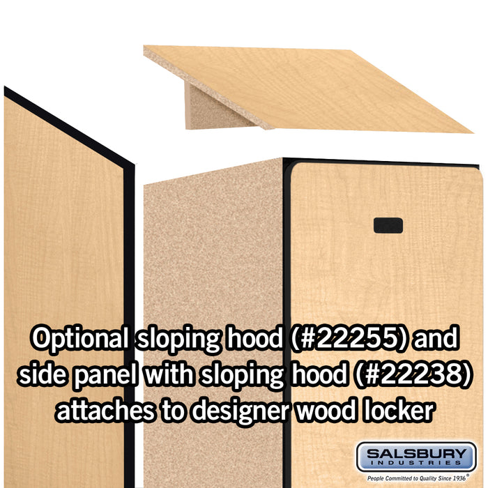 Salsbury 15" Wide Single Tier Designer Wood Locker - 1 Wide - 6 Feet High - 24 Inches Deep - Maple - Hasps - Sweatfully