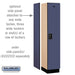 Salsbury 15" Wide Single Tier Designer Wood Locker - 1 Wide - 6 Feet High - 18 Inches Deep - Blue - Black Resettable Combination Locks - Sweatfully