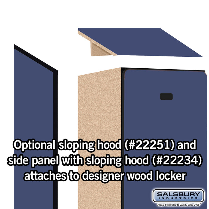 Salsbury 15" Wide Single Tier Designer Wood Locker - 1 Wide - 6 Feet High - 18 Inches Deep - Blue - Hasps - Sweatfully