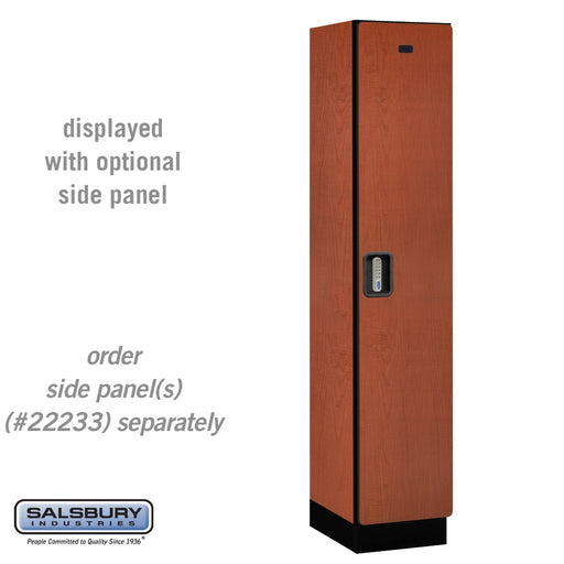 Salsbury 15" Wide Single Tier Designer Wood Locker - 1 Wide - 6 Feet High - 18 Inches Deep - Cherry - Silver Electronic Locks - Sweatfully