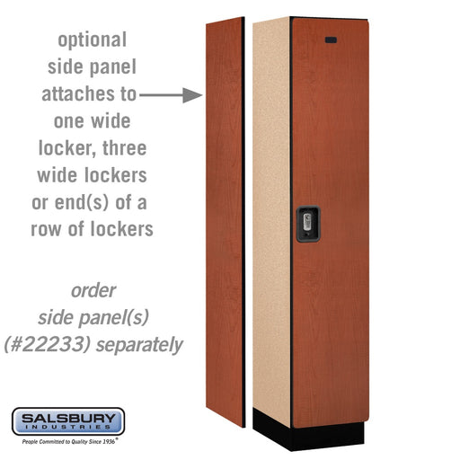 Salsbury 15" Wide Single Tier Designer Wood Locker - 1 Wide - 6 Feet High - 18 Inches Deep - Cherry - Silver Resettable Combination Locks - Sweatfully
