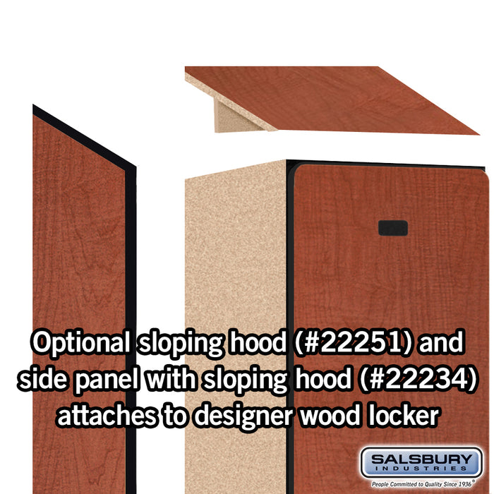 Salsbury 15" Wide Single Tier Designer Wood Locker - 1 Wide - 6 Feet High - 18 Inches Deep - Cherry - Hasps - Sweatfully
