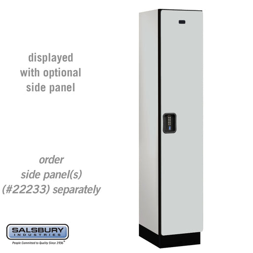 Salsbury 15" Wide Single Tier Designer Wood Locker - 1 Wide - 6 Feet High - 18 Inches Deep - Gray - Black Electronic Locks - Sweatfully