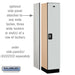 Salsbury 15" Wide Single Tier Designer Wood Locker - 1 Wide - 6 Feet High - 18 Inches Deep - Gray - Silver Resettable Combination Locks - Sweatfully