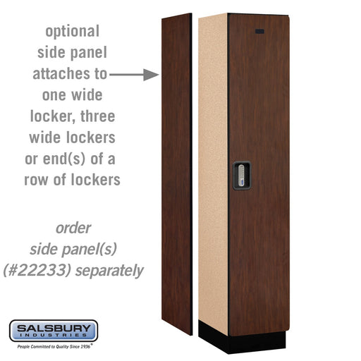 Salsbury 15" Wide Single Tier Designer Wood Locker - 1 Wide - 6 Feet High - 18 Inches Deep - Mahogany - Silver Electronic Locks - Sweatfully