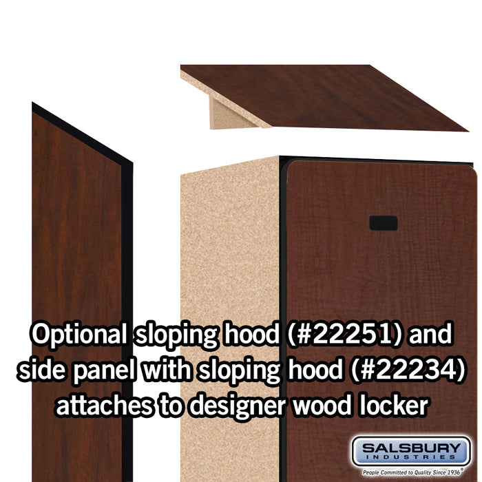 Salsbury 15" Wide Single Tier Designer Wood Locker - 1 Wide - 6 Feet High - 18 Inches Deep - Mahogany - Hasps - Sweatfully