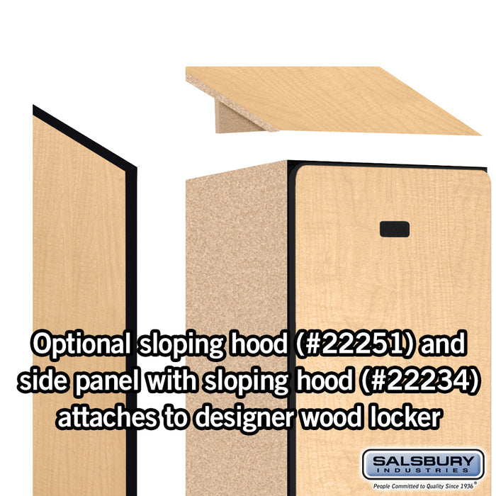 Salsbury 15" Wide Single Tier Designer Wood Locker - 1 Wide - 6 Feet High - 18 Inches Deep - Maple - Hasps - Sweatfully