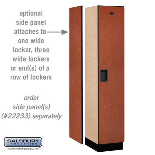 Salsbury 15" Wide Single Tier Designer Wood Locker - 1 Wide - 6 Feet High - 18 Inches Deep - Cherry - Hasps - Sweatfully