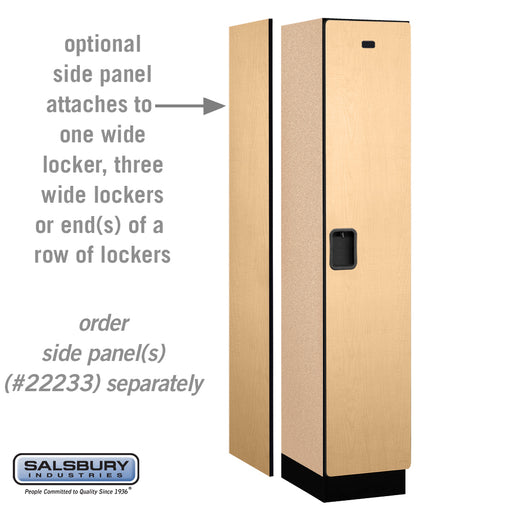 Salsbury 15" Wide Single Tier Designer Wood Locker - 1 Wide - 6 Feet High - 18 Inches Deep - Maple - Hasps - Sweatfully
