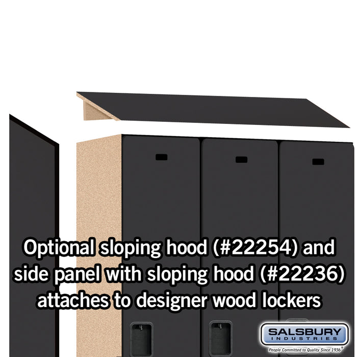 Salsbury 15" Wide Single Tier Designer Wood Locker - 3 Wide - 6 Feet High - 21 Inches Deep - Black - Hasps - Sweatfully