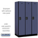 Salsbury 15" Wide Single Tier Designer Wood Locker - 3 Wide - 6 Feet High - 21 Inches Deep - Blue - Black Electronic Locks - Sweatfully