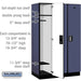 Salsbury 15" Wide Single Tier Designer Wood Locker - 3 Wide - 6 Feet High - 21 Inches Deep - Blue - Silver Electronic Locks - Sweatfully